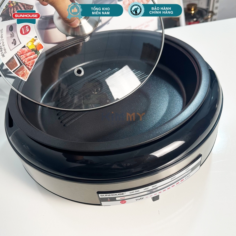 Nồi lẩu nướng đa năng 4L - Lòng nồi INOX - Sunhouse SHD4526